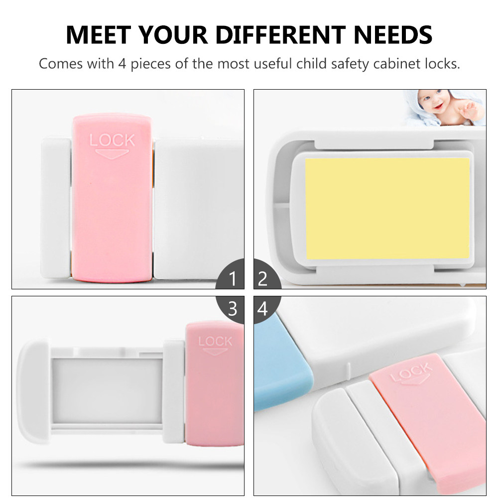 4Pcs Multifunctional Cabinet L - Medicine Cabinet Lock recension och pris