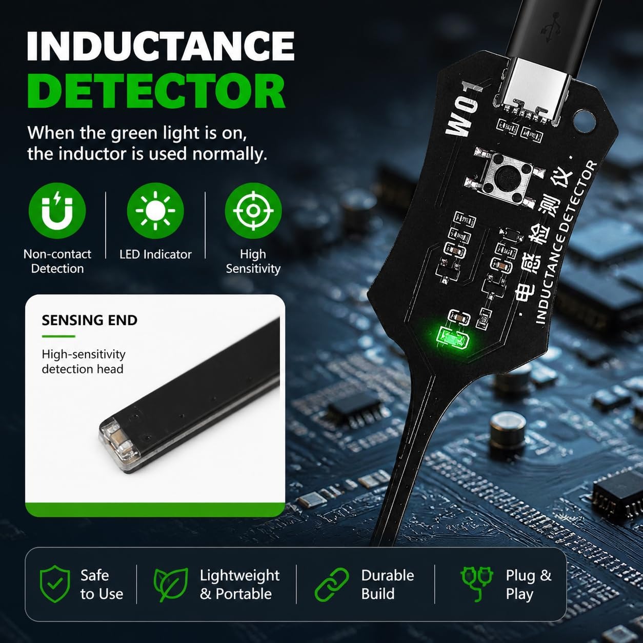 W01 Type C Inductance Tester M - Co Detector Plug recension och pris