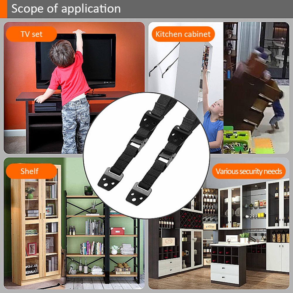2Pcs Secure Nylon Furniture An - Earthquake Anchor Strap recension och pris