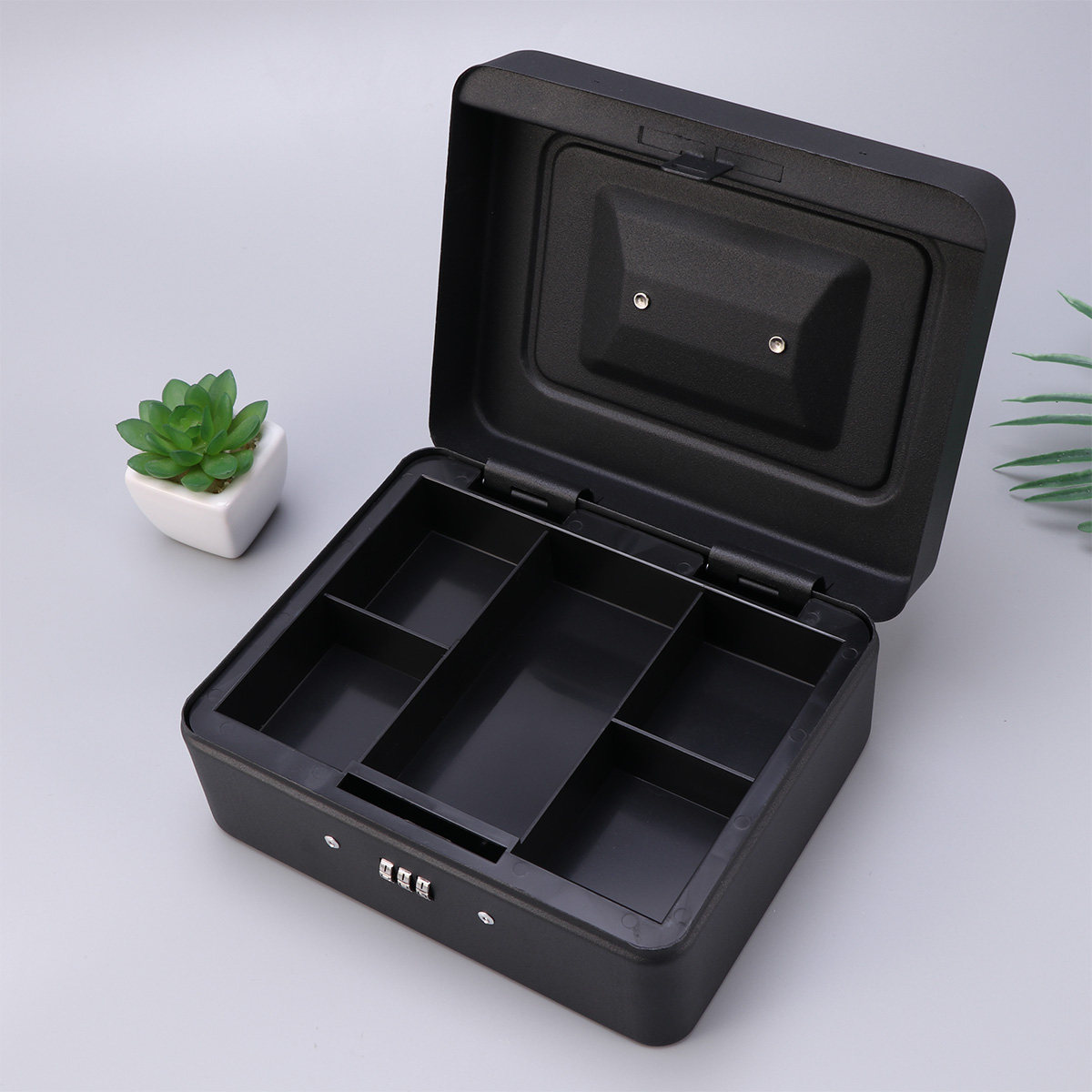 Heavy Duty Metal Cash Box with - Lockbox Key Secure recension och pris